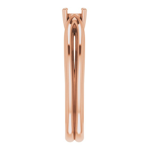 Solitaire Engagement Ring Mounting in 18 Karat Rose Gold for Round Stone, 4.75 grams