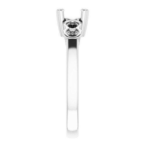 Accented Ring Mounting in Platinum for Round Stone, 5.82 grams Accented Ring Mounting in Platinum for Round Stone, 5.82 grams