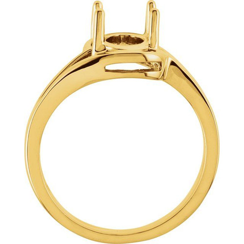 Solitaire Ring Mounting in 18 Karat Rose Gold for Oval Stone, 3.31 grams.