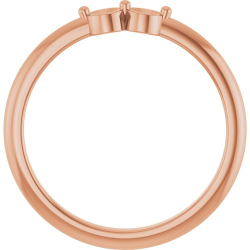 Family Ring Mounting in 10 Karat Rose Gold for Round Stone, 1.97 grams