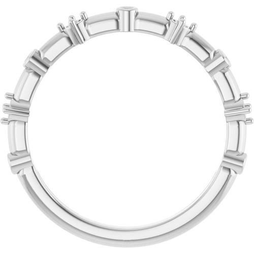 Family Stackable Ring Mounting in 10 Karat White Gold for Round Stone, 2.04 grams