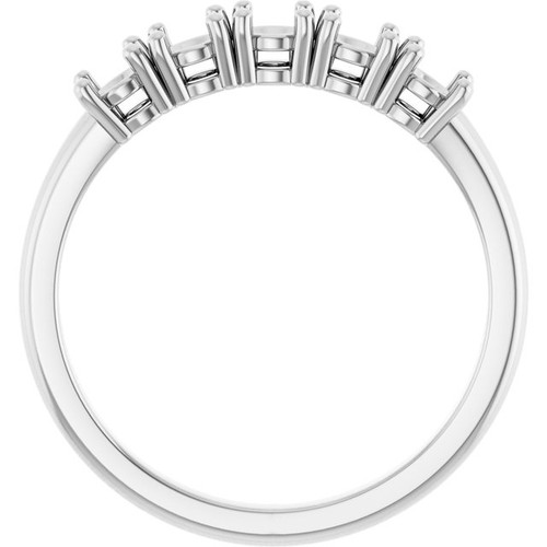 Family Ring Mounting in 18 Karat White Gold for Round Stone, 3.14 grams.