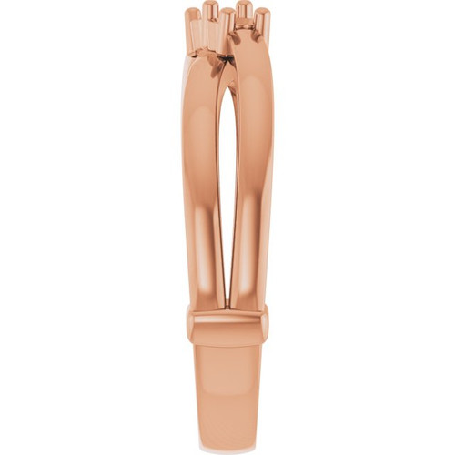 Family Ring Mounting in 18 Karat Rose Gold for Round Stone, 5.6 grams