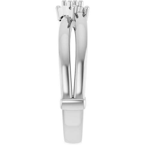 Family Ring Mounting in 18 Karat White Gold for Round Stone, 5.64 grams