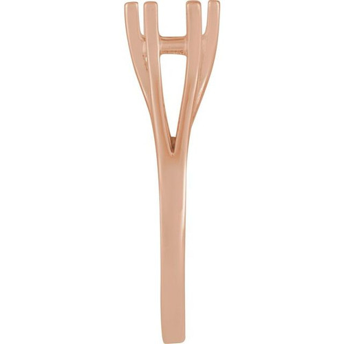 Solitaire Ring Mounting in 10 Karat Rose Gold for Round Stone, 2.65 grams