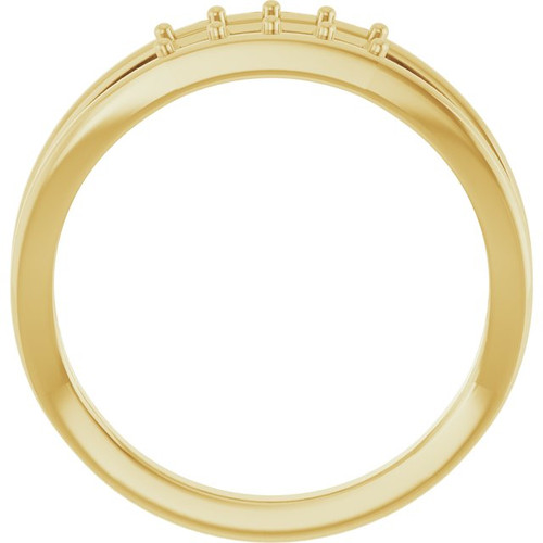 Family Negative Space Ring Mounting in 18 Karat Yellow Gold for Straight baguette Stone, 4.61 grams