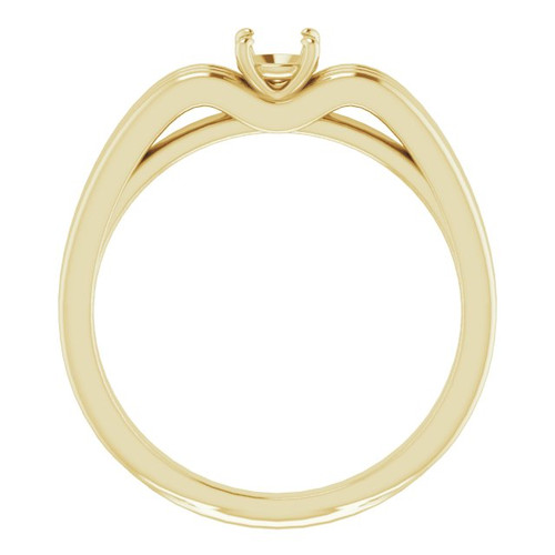 Solitaire Ring Mounting in 14 Karat Yellow Gold for Round Stone, 4.14 grams