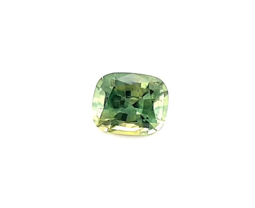 Cushion 0.8 carats Green Sapphire, 5.3 x 5.24 x 3.52