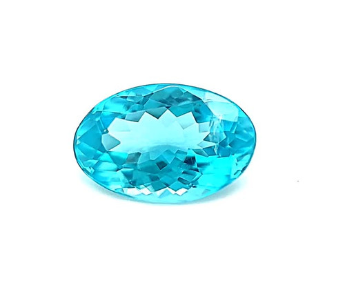 Oval Shape, 2.42 carats Blue Paraiba Colored Apatite Gem, 9.86 x 7.95 x 4.78