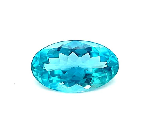 Oval Shape, 2.47 carats Blue Paraiba Colored Apatite Gem, 10.34 x 7.63 x 4.76