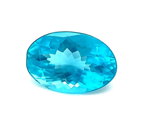 Oval Shape, 3.23 carats Blue Paraiba Colored Apatite Gem, 10.46 x 8.53 x 5.57