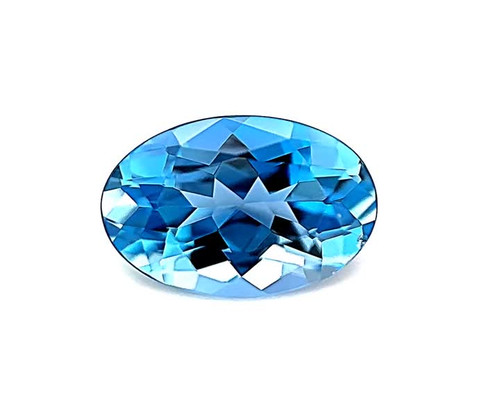 Oval Shape, 2.55 Carat, Aquamarine Gem, 10.13 x 8.7 x 5.66mm, Medium Dark Blue Color