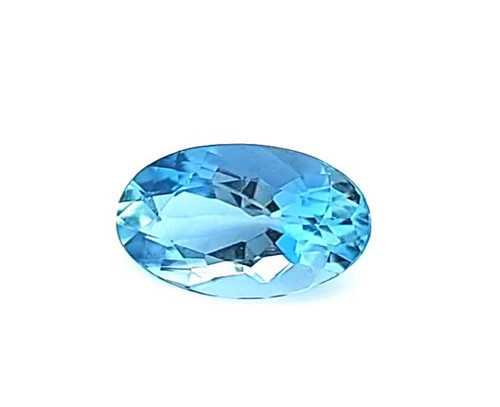 Oval Shape, 1.01 Carat, Aquamarine Gem, 8.08 x 5.88 x 4.05mm, Bright Blue Color