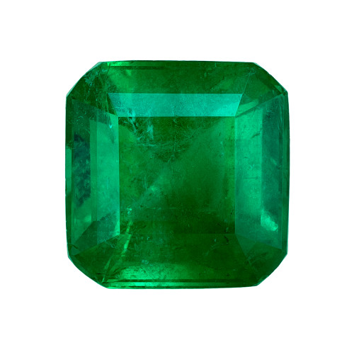 1.44 Carat Vivid Green Emerald Gemstone, Octagon Cut 6.5 x 6.4 mm