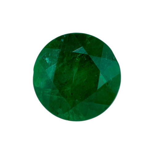 0.72 Carat Fine Green Emerald Gem, Round Shape, 6 mm