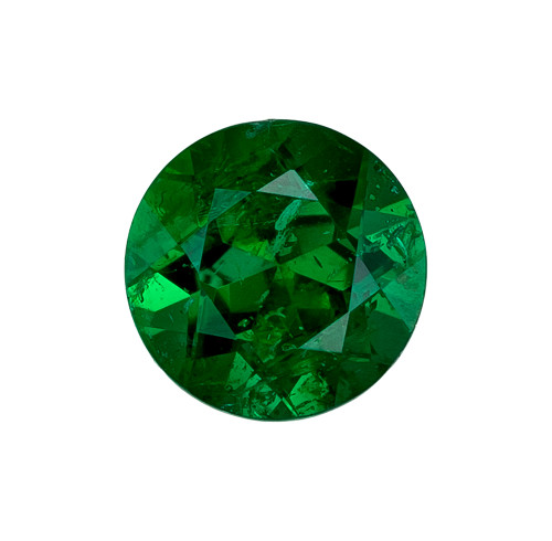 0.44 Carat Fine Green Emerald Gem, Round Shape, 4.9 mm