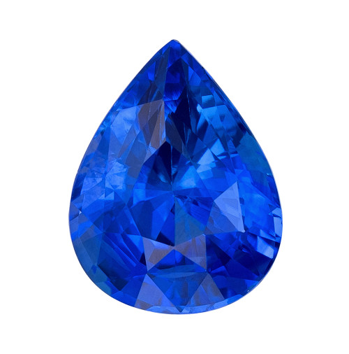 3.05 Carat Vivid Blue Sapphire, Pear shape, 9.9 x 7.6 mm