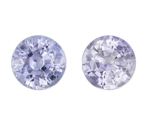 2.26 Carats Pair of Purple Sapphire, Round Shape, 6 mm