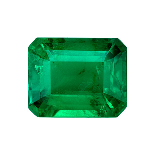0.42 Carat Fine Green Emerald Gemstone in Octagon Cut, 5 x 4 mm