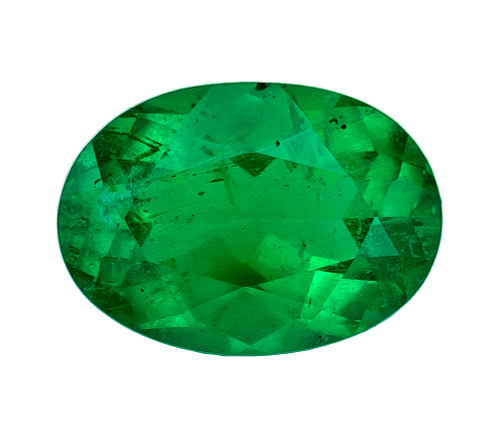 0.72 Carat Fine Green Emerald Gem, Oval Shape, 7 x 5 mm