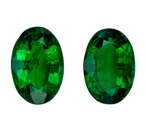 0.89 Carat VIvid Gemmy Green Emerald Stones, Oval Cut, 6 x 4 mm