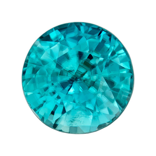 1.43 Carat Pretty Blue Zircon Gemstone, Round Shape, 6 mm