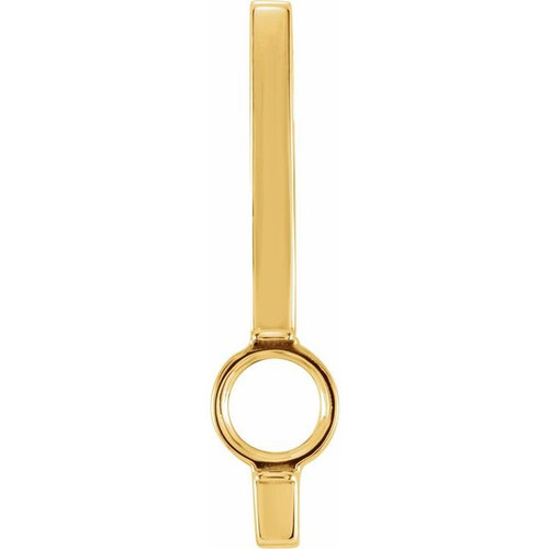 Bar Pendant Mounting in 18 Karat Yellow Gold for Round Stone, 1.24 grams