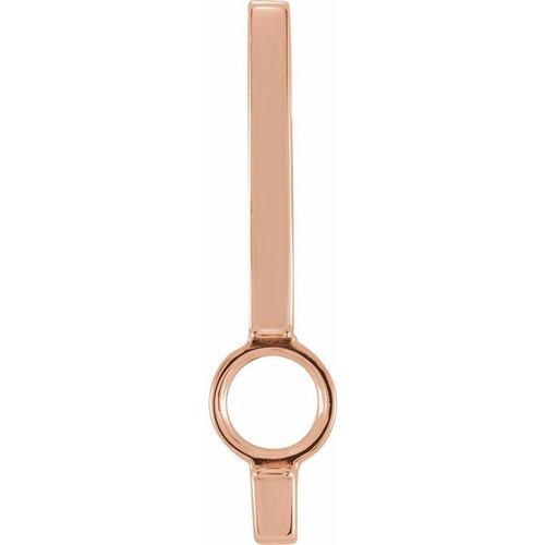 Bar Pendant Mounting in 14 Karat Rose Gold for Round Stone, 1.03 grams