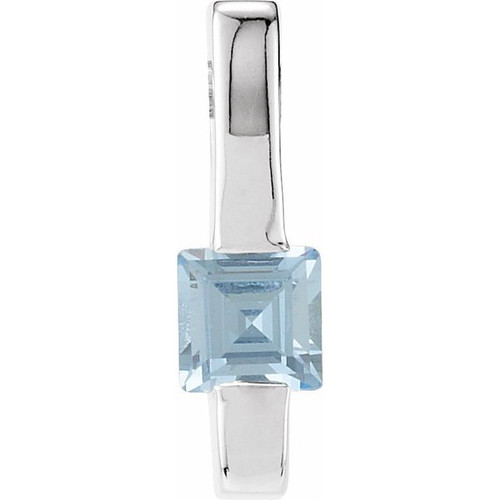 Accented Bar Slide Pendant Mounting in 18 Karat Yellow Gold for Square Stone, 0.45 grams