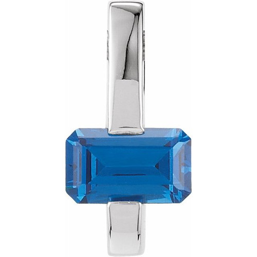 Bar Slide Pendant Mounting in 18 Karat Rose Gold for Emerald cut Stone, 0.67 grams