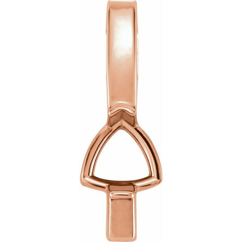 Bar Pendant Mounting in 14 Karat Rose Gold for Trillion Stone, 0.53 grams