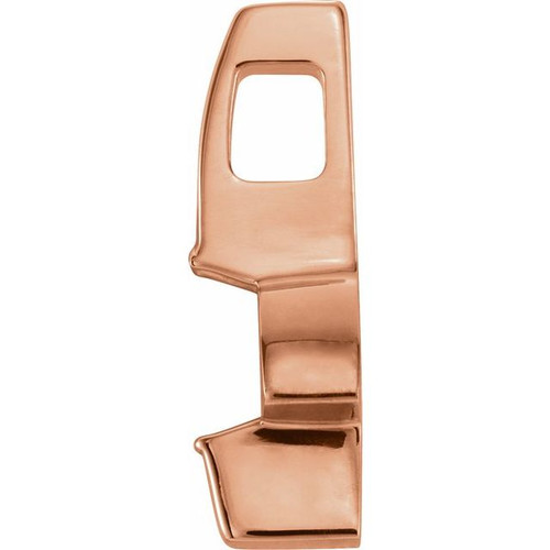 Bar Pendant Mounting in 14 Karat Rose Gold for Trillion Stone, 0.53 grams