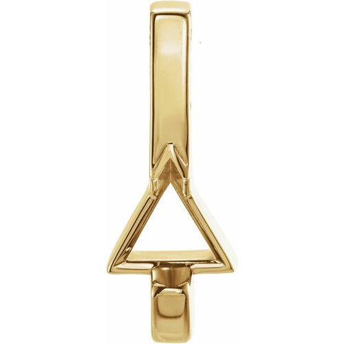 Accented Bar Slide Pendant Mounting in 10 Karat Yellow Gold for Triangle Stone, 0.5 grams