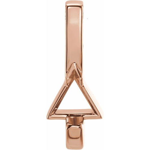 Accented Bar Slide Pendant Mounting in 10 Karat Rose Gold for Triangle Stone, 0.5 grams