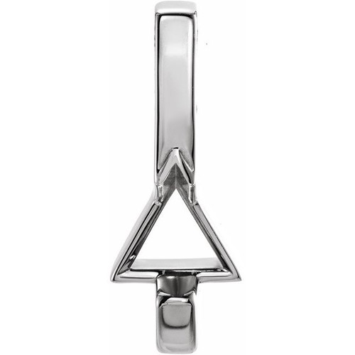 Accented Bar Slide Pendant Mounting in Platinum for Triangle Stone, 0.88 grams