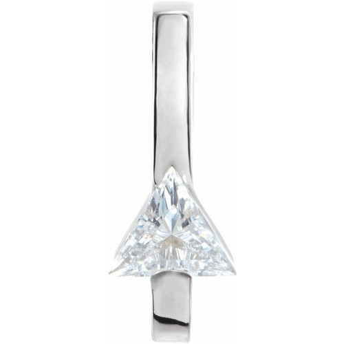 Accented Bar Slide Pendant Mounting in Platinum for Triangle Stone, 0.88 grams