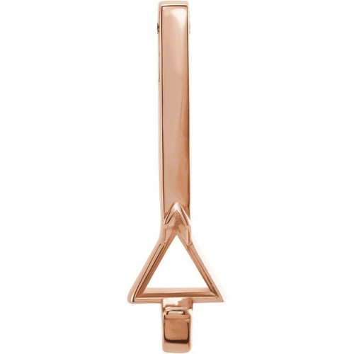 Bar Pendant Mounting in 10 Karat Rose Gold for Triangle Stone, 0.91 grams