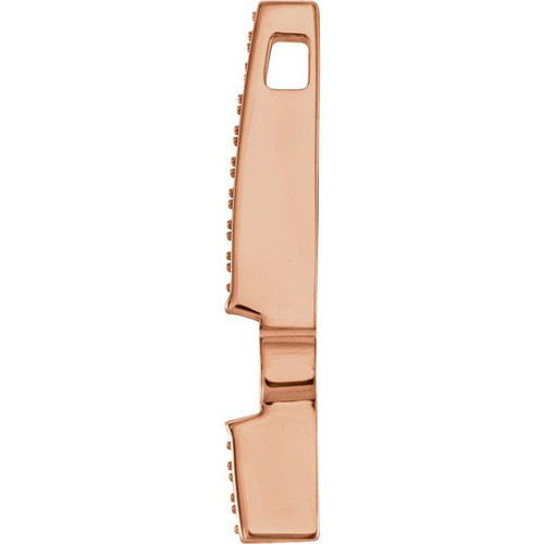 Bar Slide Pendant Mounting in 10 Karat Rose Gold for Oval Stone, 1.95 grams