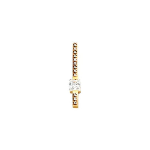 Accented Bar Slide Pendant Mounting in 18 Karat Rose Gold for Square Stone, 2.9 grams