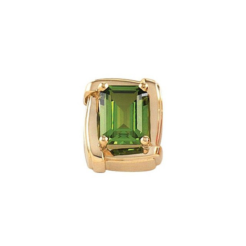 Solitaire Slide Pendant Mounting in 14 Karat Rose Gold for Emerald cut Stone, 1.79 grams