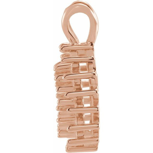 Halo Style Pendant Mounting in 18 Karat Rose Gold for Oval Stone, 2.23 grams