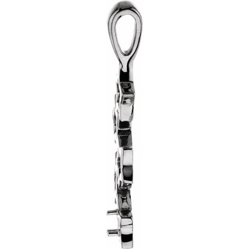 Family Star Pendant Mounting in Platinum for Round Stone, 2.04 grams