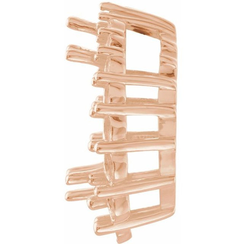 Halo Style Pendant Mounting in 14 Karat Rose Gold for Pear shape Stone, 2.06 grams