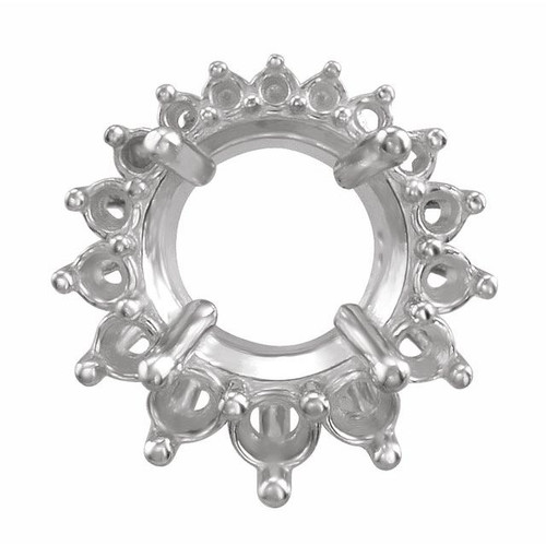 Graduated Halo Style Slide Pendant Mounting in 10 Karat White Gold for Round Stone, 1.12 grams