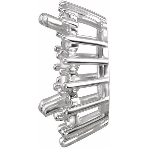 Graduated Halo Style Slide Pendant Mounting in 10 Karat White Gold for Round Stone, 1.12 grams