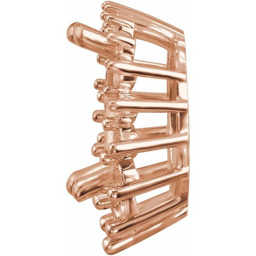 Graduated Halo Style Slide Pendant Mounting in 10 Karat Rose Gold for Round Stone, 1.15 grams