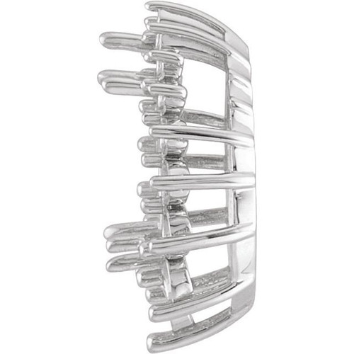 Graduated Halo Style Necklace or Pendant Mounting in 10 Karat White Gold for Pear shape Stone, 0.96 grams