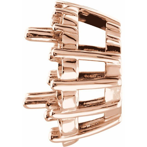 Halo Style Pendant Mounting in 18 Karat Rose Gold for Round Stone, 1.54 grams