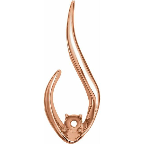 Freeform Pendant Mounting in 18 Karat Rose Gold for Round Stone, 1.25 grams