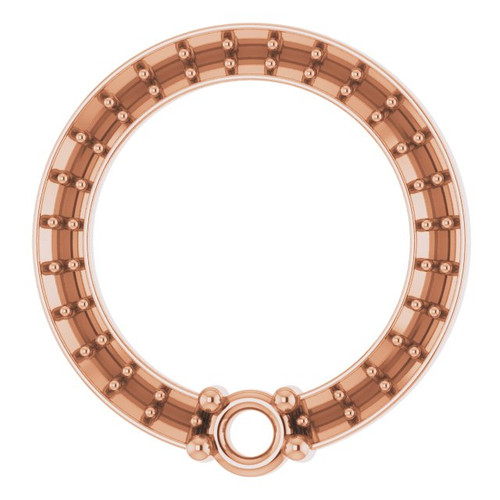 Family Circle Necklace or Pendant Mounting in 10 Karat Rose Gold for Round Stone, 1.5 grams